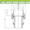 Муфта Разборная ПВХ с наружной резьбой 63х2mm, PN10 ERA (Резьба/клей)